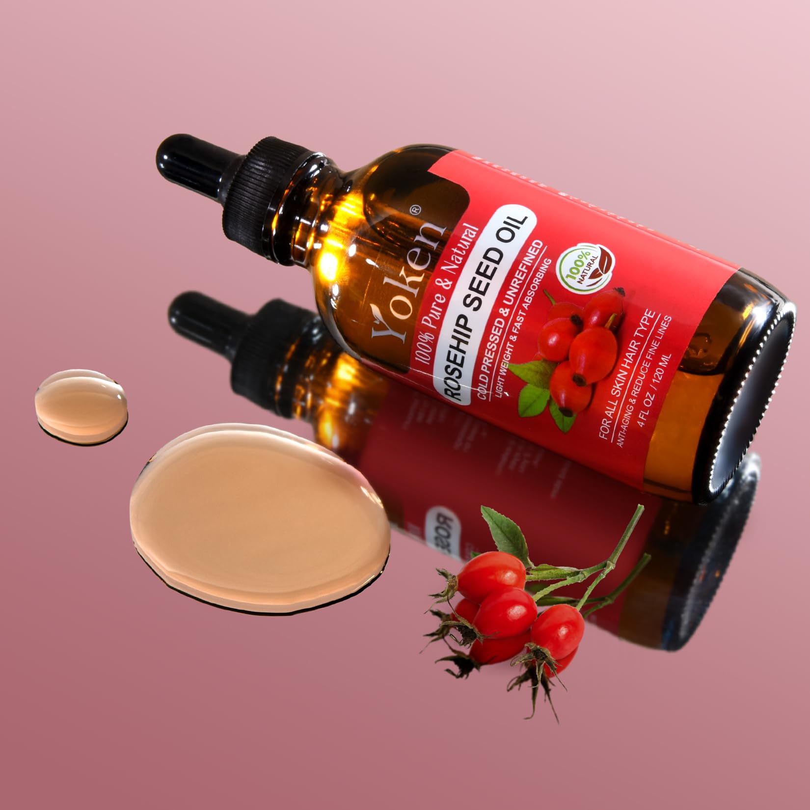 Amazon.com: Yoken Rosehip Seed Oil for Face, 100% Pure and Natural